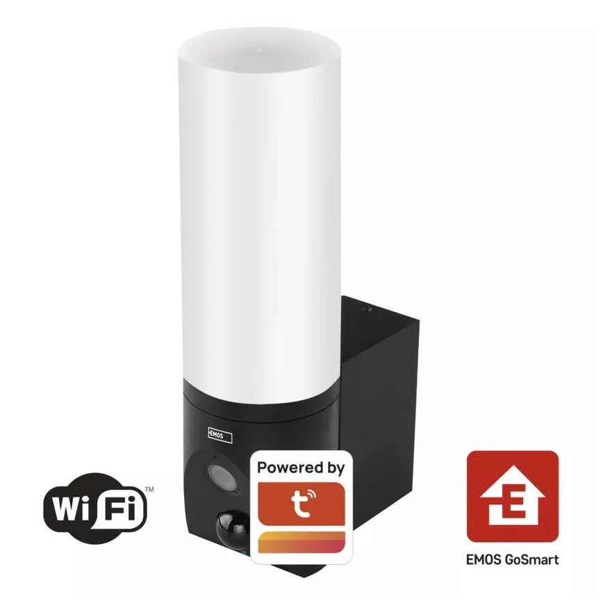 LED Câmara exterior inteligente com uma iluminação GoSmart LED/12W/230V 3200K IP65 Wi-Fi Tuya preto