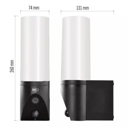 LED Câmara exterior inteligente com uma iluminação GoSmart LED/12W/230V 3200K IP65 Wi-Fi Tuya preto