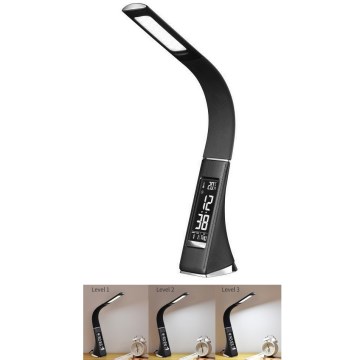 LED Candeeiro de mesa com visor LEATHER LED/7W/230V preto antigo