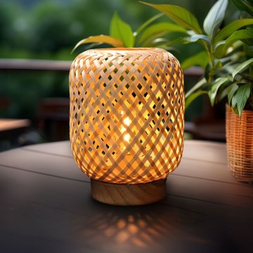 LED Candeeiro de mesa decorativo BOHO LED/2xAAA vime