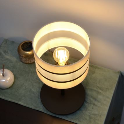 LED Candeeiro de mesa HELEN 1xE27/15W/230V creme/preto/dourado