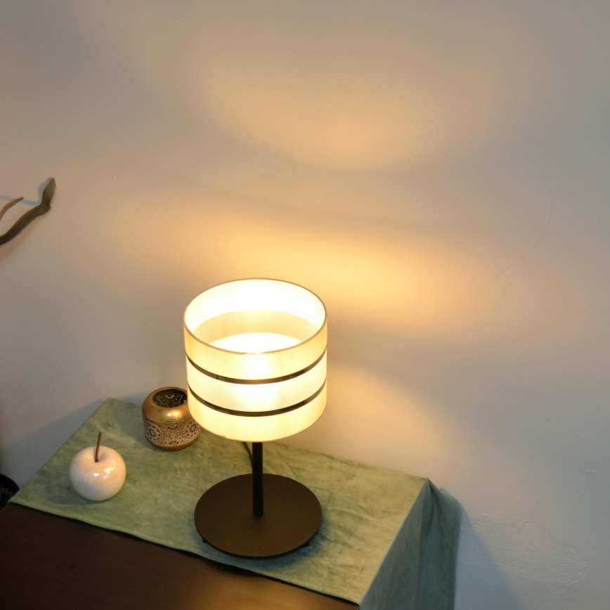 LED Candeeiro de mesa HELEN 1xE27/15W/230V creme/preto/dourado