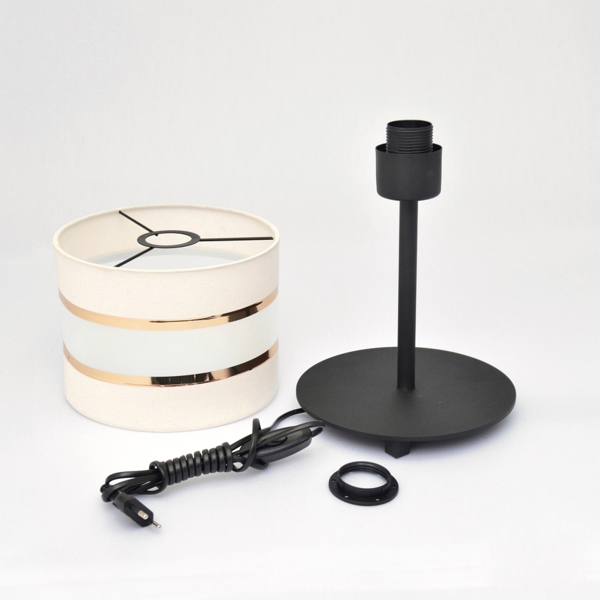 LED Candeeiro de mesa HELEN 1xE27/15W/230V creme/preto/dourado