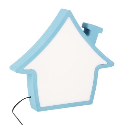 LED Candeeiro de Mesa Infantil HOUSE LED/10W/230V azul