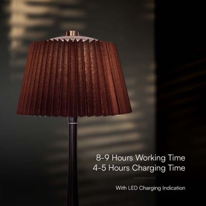 LED Candeeiro de mesa tácil recarregável com regulação LED/1,5W/5V 3000/4000/6000K 1800 mAh castanho