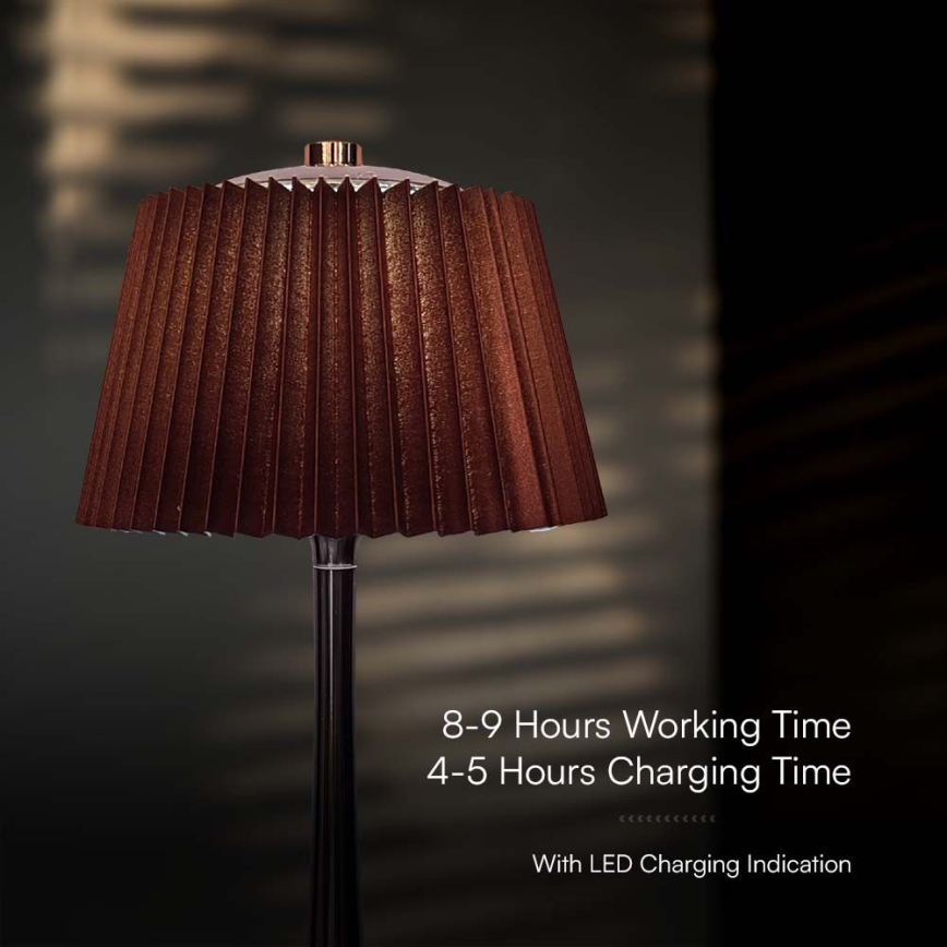 LED Candeeiro de mesa tácil recarregável com regulação LED/1,5W/5V 3000/4000/6000K 1800 mAh castanho