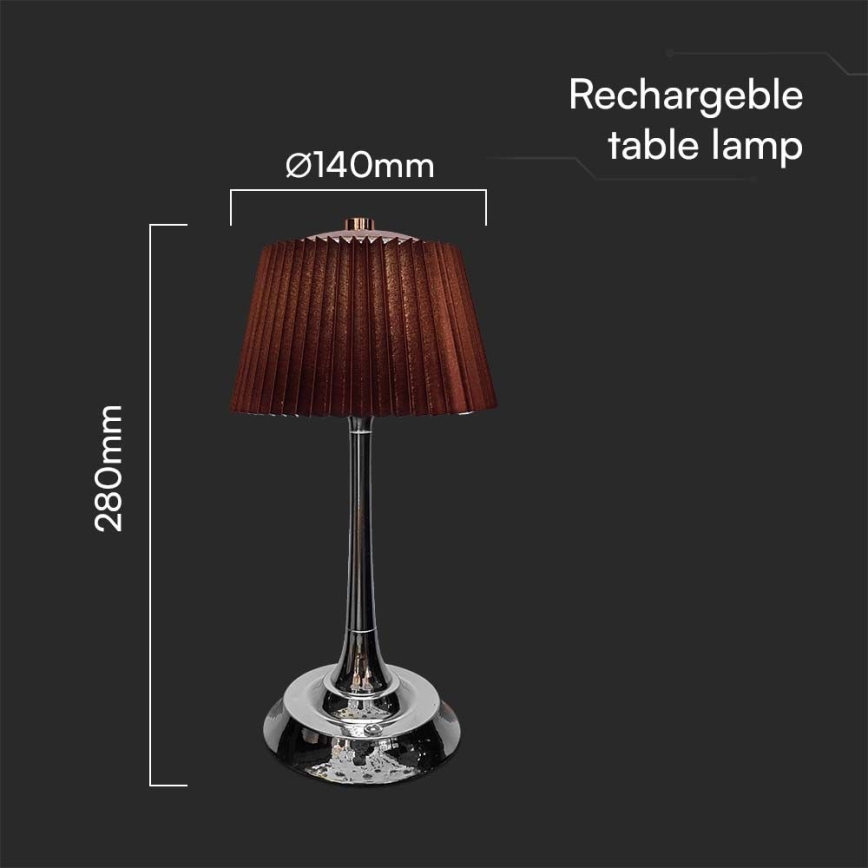 LED Candeeiro de mesa tácil recarregável com regulação LED/1,5W/5V 3000/4000/6000K 1800 mAh castanho