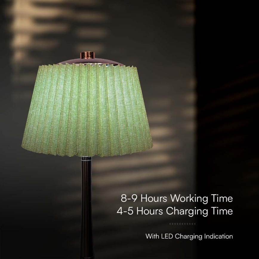 LED Candeeiro de mesa tácil recarregável com regulação LED/1,5W/5V 3000/4000/6000K 1800 mAh verde