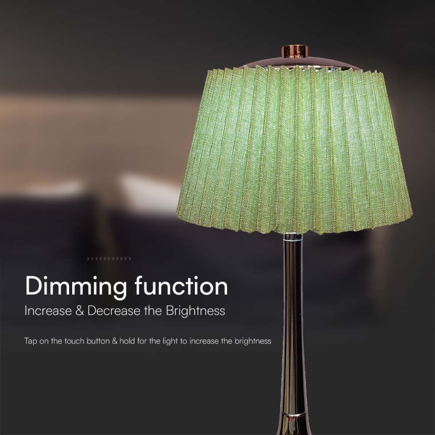 LED Candeeiro de mesa tácil recarregável com regulação LED/1,5W/5V 3000/4000/6000K 1800 mAh verde
