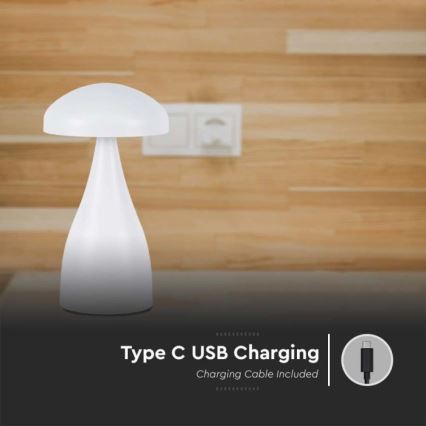 LED Candeeiro de mesa tácil recarregável com regulação LED/1W/5V 3000-6000K 1800 mAh branco