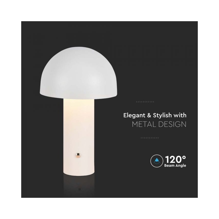 LED Candeeiro de mesa tácil recarregável com regulação LED/1W/5V 3000-6000K 1800 mAh branco