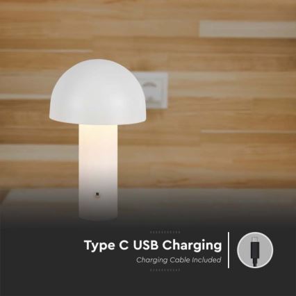 LED Candeeiro de mesa tácil recarregável com regulação LED/1W/5V 3000-6000K 1800 mAh branco