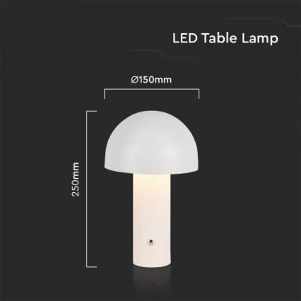 LED Candeeiro de mesa tácil recarregável com regulação LED/1W/5V 3000-6000K 1800 mAh branco
