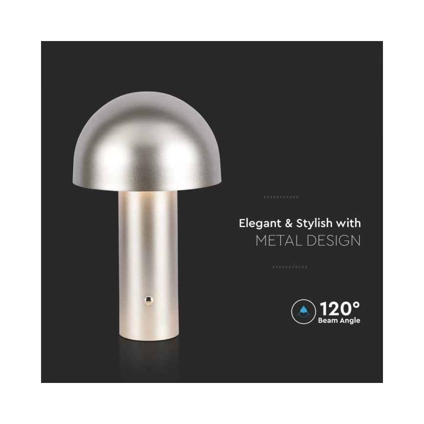 LED Candeeiro de mesa tácil recarregável com regulação LED/1W/5V 3000-6000K 1800 mAh dourada
