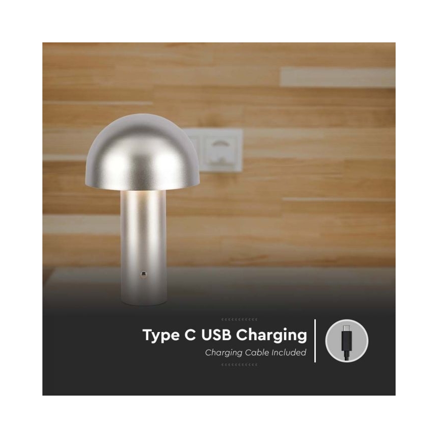LED Candeeiro de mesa tácil recarregável com regulação LED/1W/5V 3000-6000K 1800 mAh dourada