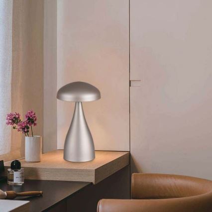 LED Candeeiro de mesa tácil recarregável com regulação LED/1W/5V 3000-6000K 1800 mAh prateado