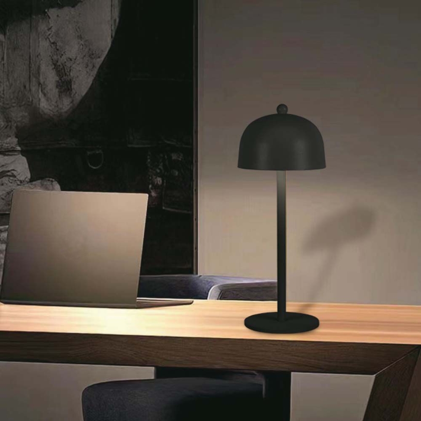LED Candeeiro de mesa tácil recarregável com regulação LED/1W/5V 3000-6000K 1800 mAh preto