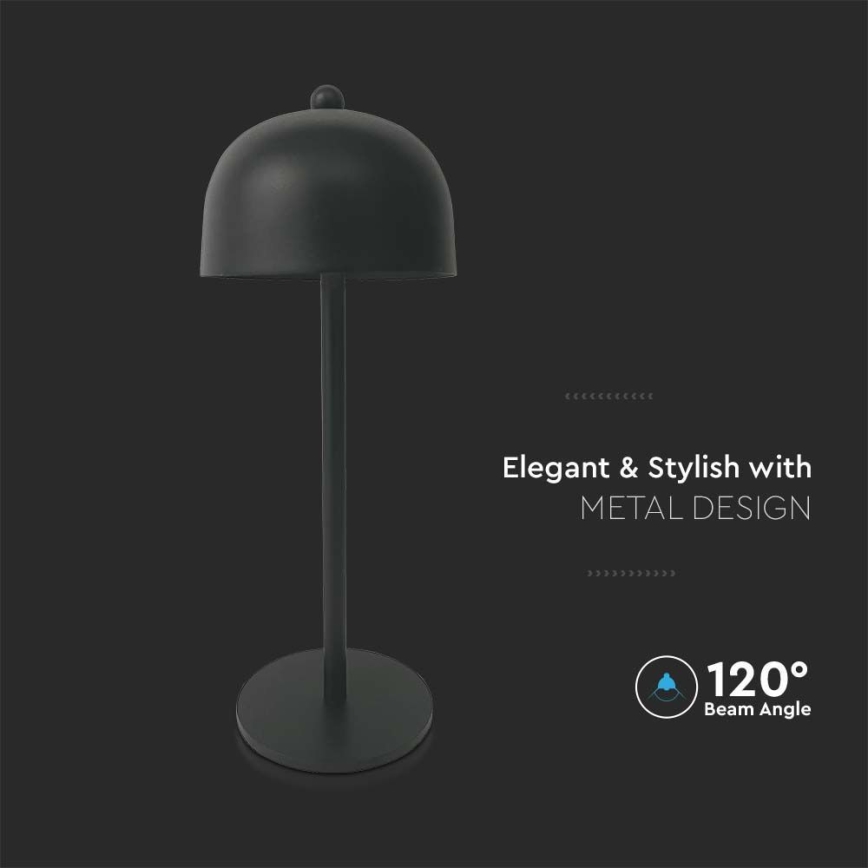 LED Candeeiro de mesa tácil recarregável com regulação LED/1W/5V 3000-6000K 1800 mAh preto