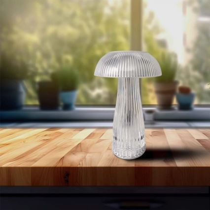 LED Candeeiro de mesa tácil recarregável com regulação LED/1W/5V 3000-6000K 1800 mAh transparente