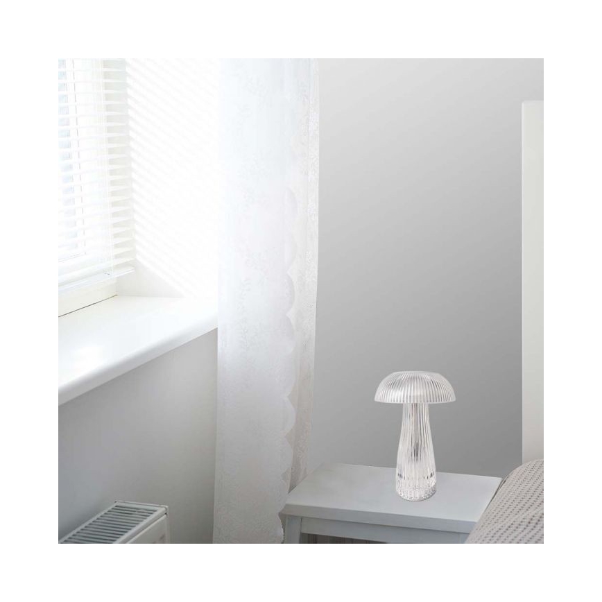 LED Candeeiro de mesa tácil recarregável com regulação LED/1W/5V 3000-6000K 1800 mAh transparente