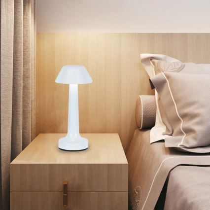 LED Candeeiro de mesa tácil recarregável com regulação LED/1W/5V 3000-6000K 1800 mAh branco