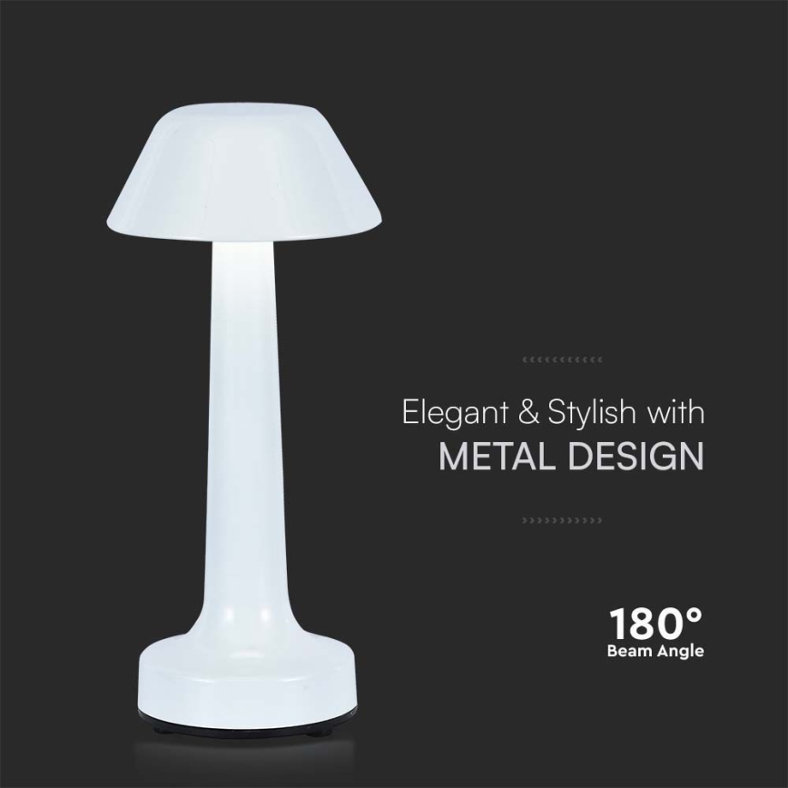 LED Candeeiro de mesa tácil recarregável com regulação LED/1W/5V 3000-6000K 1800 mAh branco