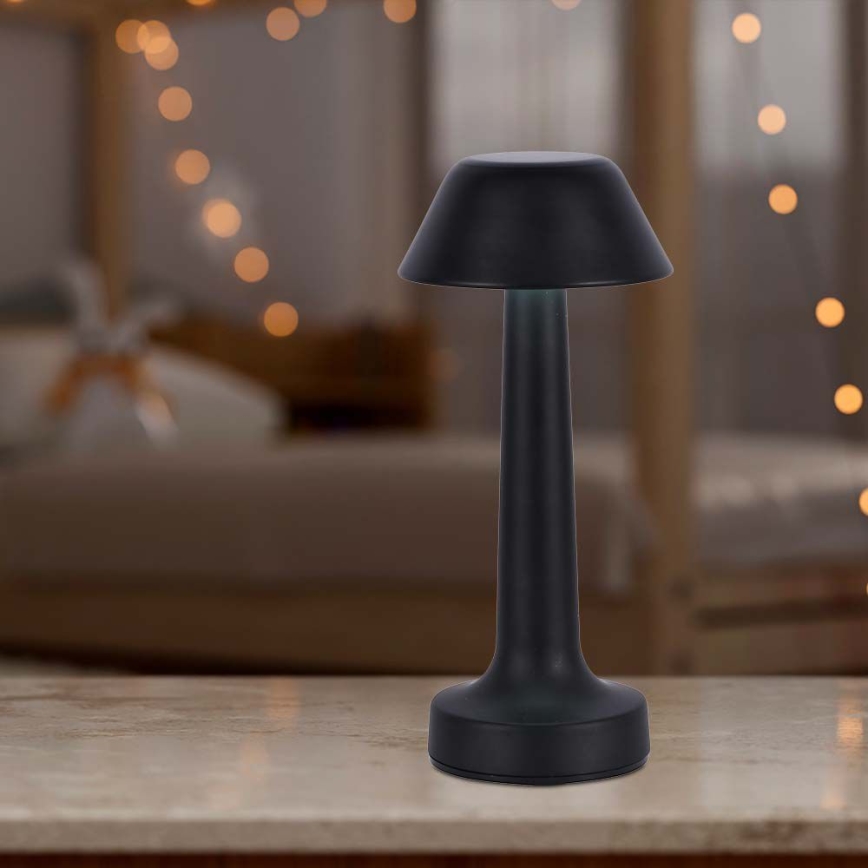LED Candeeiro de mesa tácil recarregável com regulação LED/1W/5V 3000-6000K 1800 mAh preto