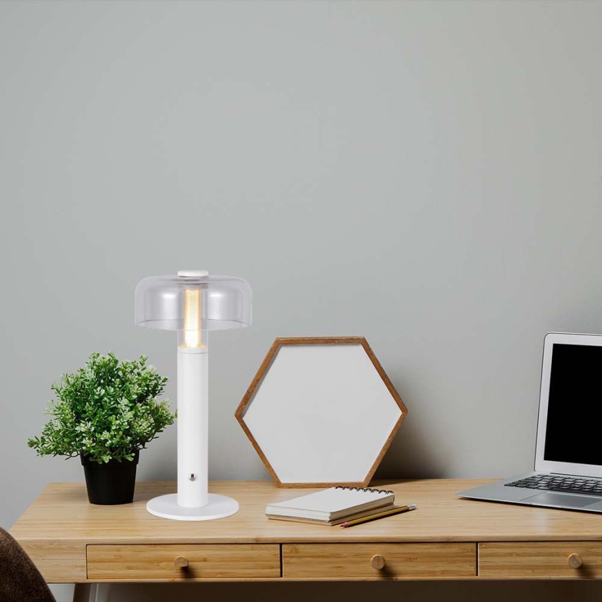 LED Candeeiro de mesa tácil recarregável com regulação LED/1W/5V 3000K 1800 mAh branco