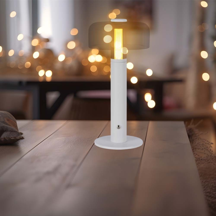 LED Candeeiro de mesa tácil recarregável com regulação LED/1W/5V 3000K 1800 mAh branco