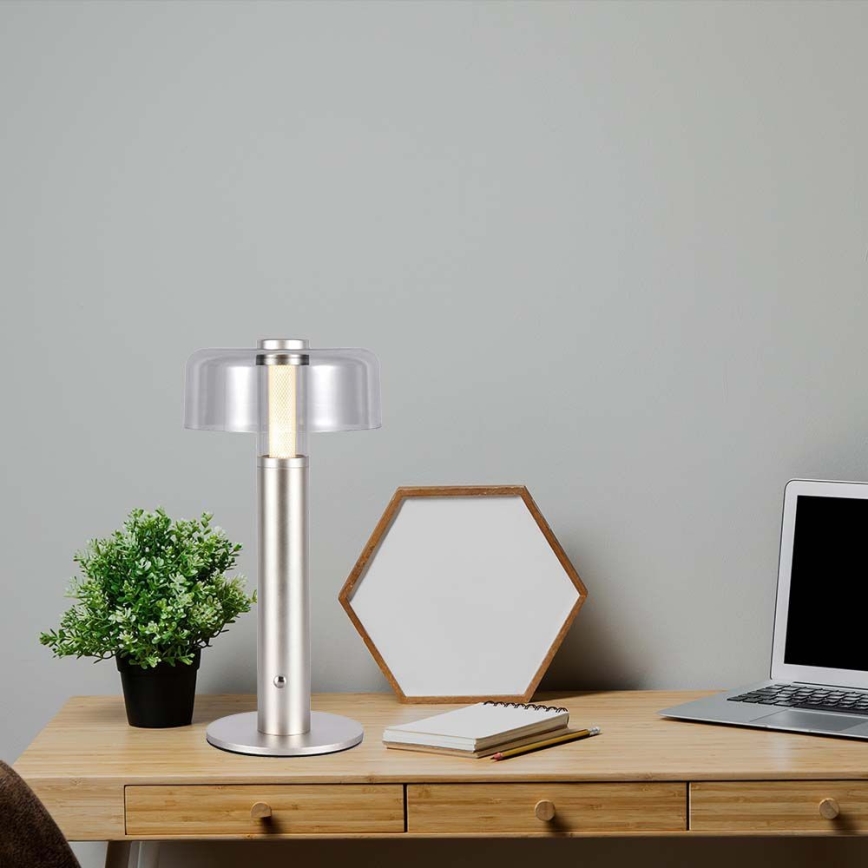 LED Candeeiro de mesa tácil recarregável com regulação LED/1W/5V 3000K 1800 mAh dourada