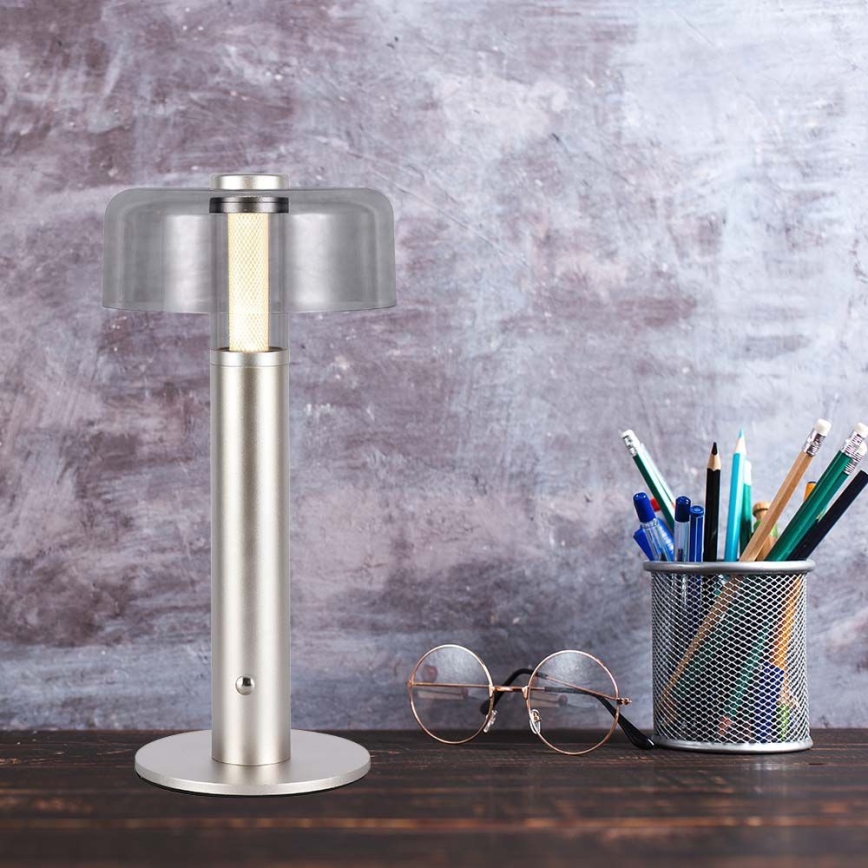 LED Candeeiro de mesa tácil recarregável com regulação LED/1W/5V 3000K 1800 mAh dourada