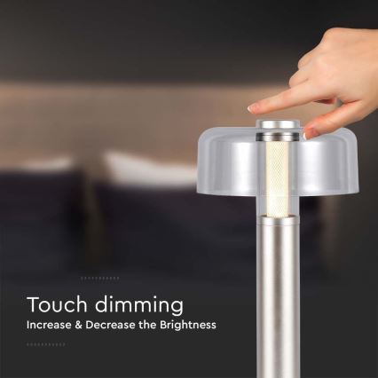 LED Candeeiro de mesa tácil recarregável com regulação LED/1W/5V 3000K 1800 mAh dourada