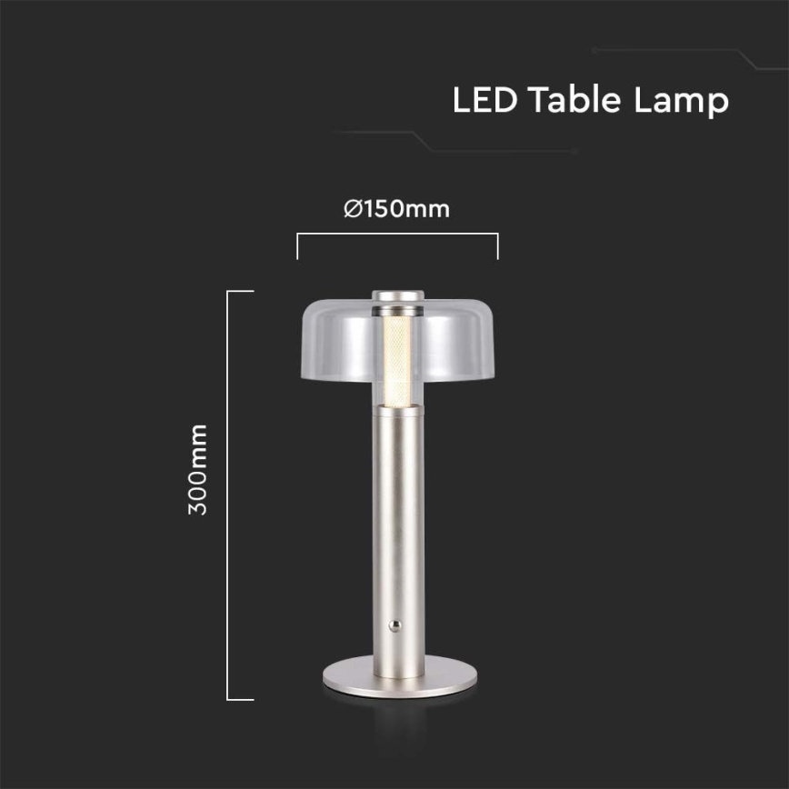 LED Candeeiro de mesa tácil recarregável com regulação LED/1W/5V 3000K 1800 mAh dourada