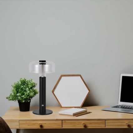 LED Candeeiro de mesa tácil recarregável com regulação LED/1W/5V 3000K 1800 mAh preto