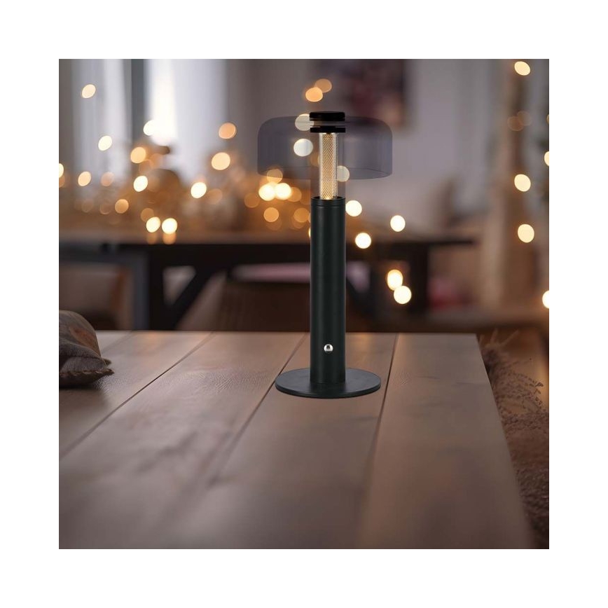LED Candeeiro de mesa tácil recarregável com regulação LED/1W/5V 3000K 1800 mAh preto