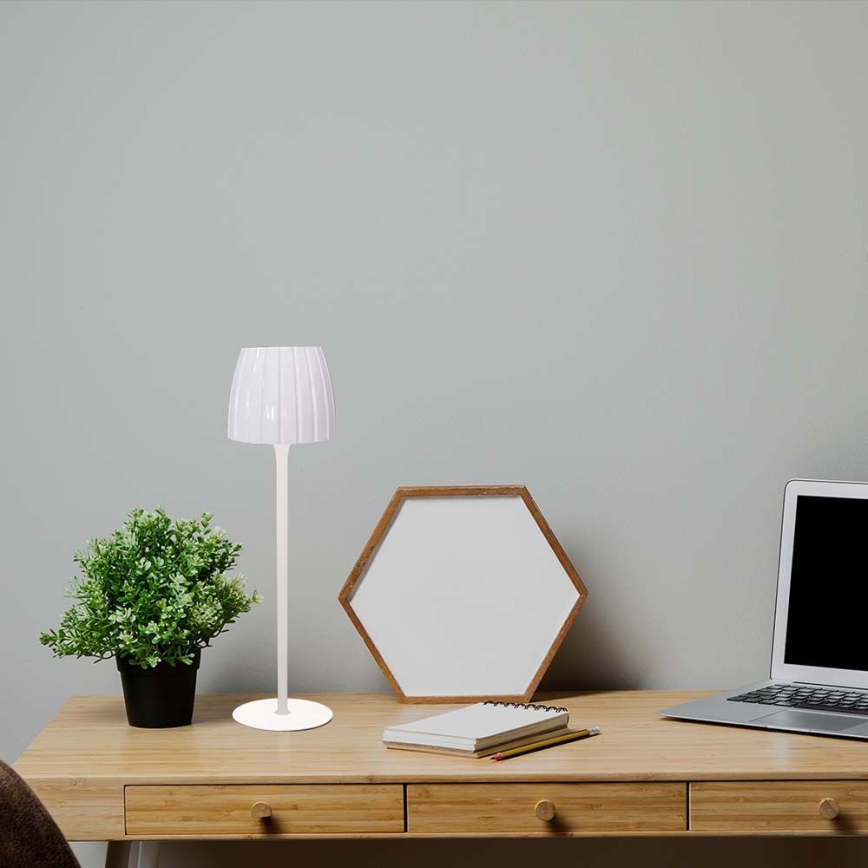 LED Candeeiro de mesa tácil recarregável com regulação LED/2,7W/5V 3000/4000/6000K 1800 mAh branco
