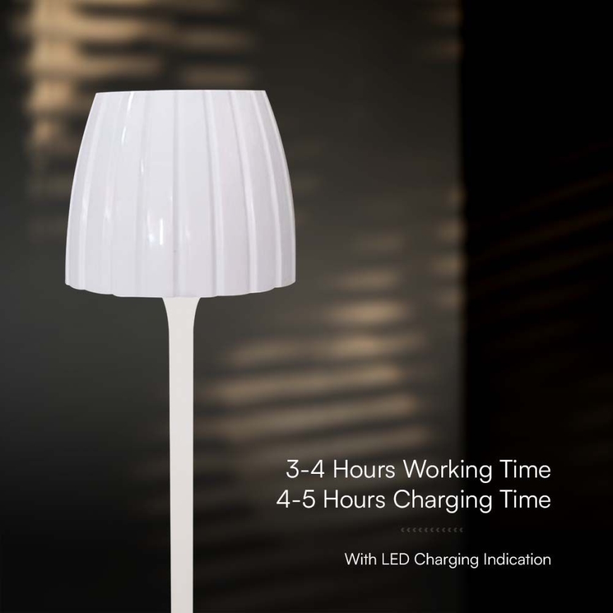 LED Candeeiro de mesa tácil recarregável com regulação LED/2,7W/5V 3000/4000/6000K 1800 mAh branco