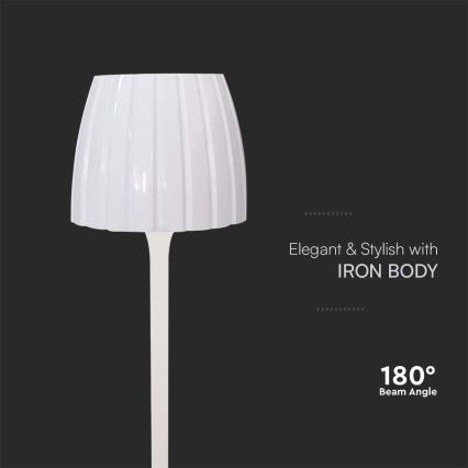 LED Candeeiro de mesa tácil recarregável com regulação LED/2,7W/5V 3000/4000/6000K 1800 mAh branco