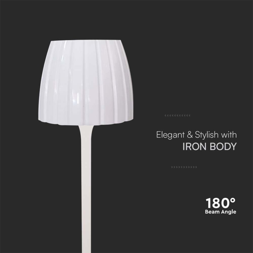 LED Candeeiro de mesa tácil recarregável com regulação LED/2,7W/5V 3000/4000/6000K 1800 mAh branco