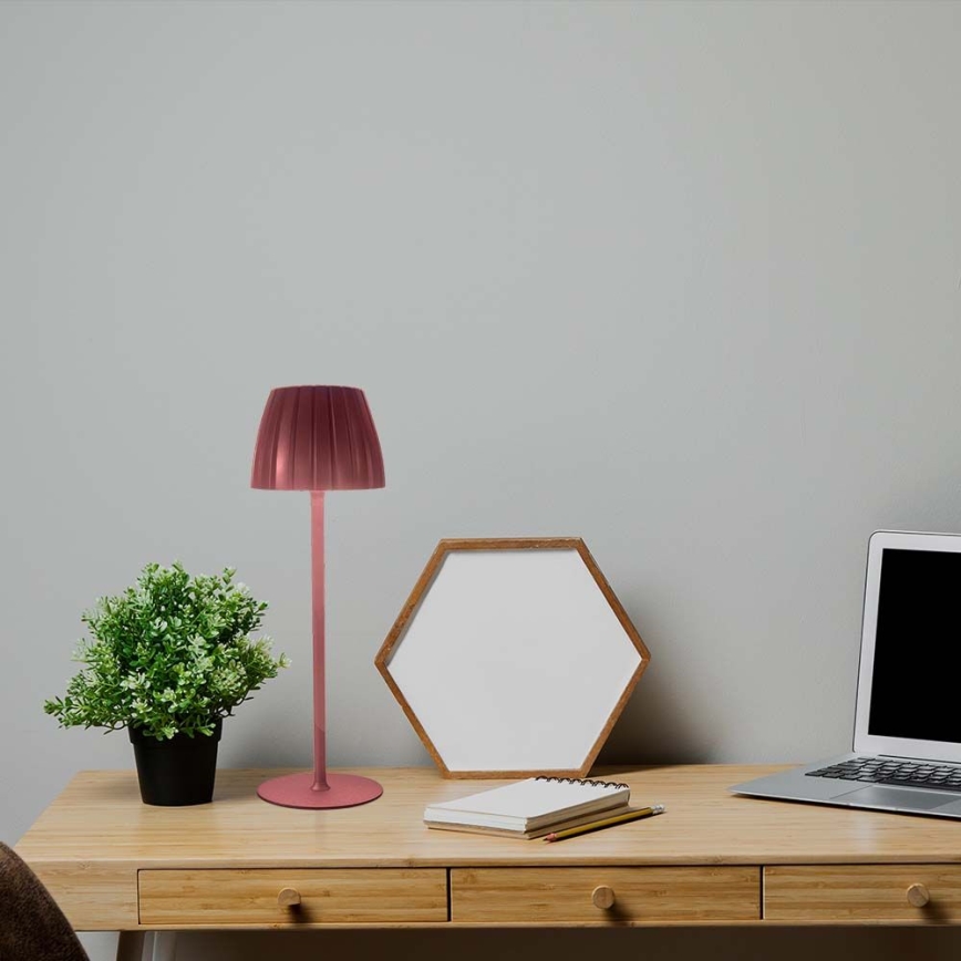 LED Candeeiro de mesa tácil recarregável com regulação LED/2,7W/5V 3000/4000/6000K 1800 mAh castanho