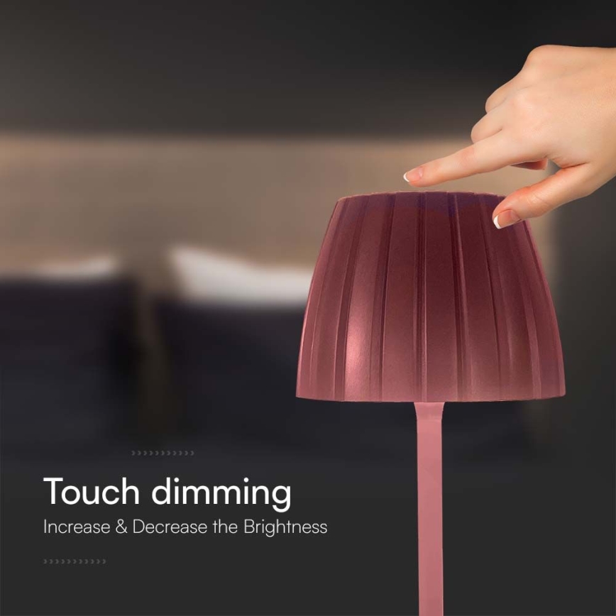 LED Candeeiro de mesa tácil recarregável com regulação LED/2,7W/5V 3000/4000/6000K 1800 mAh castanho