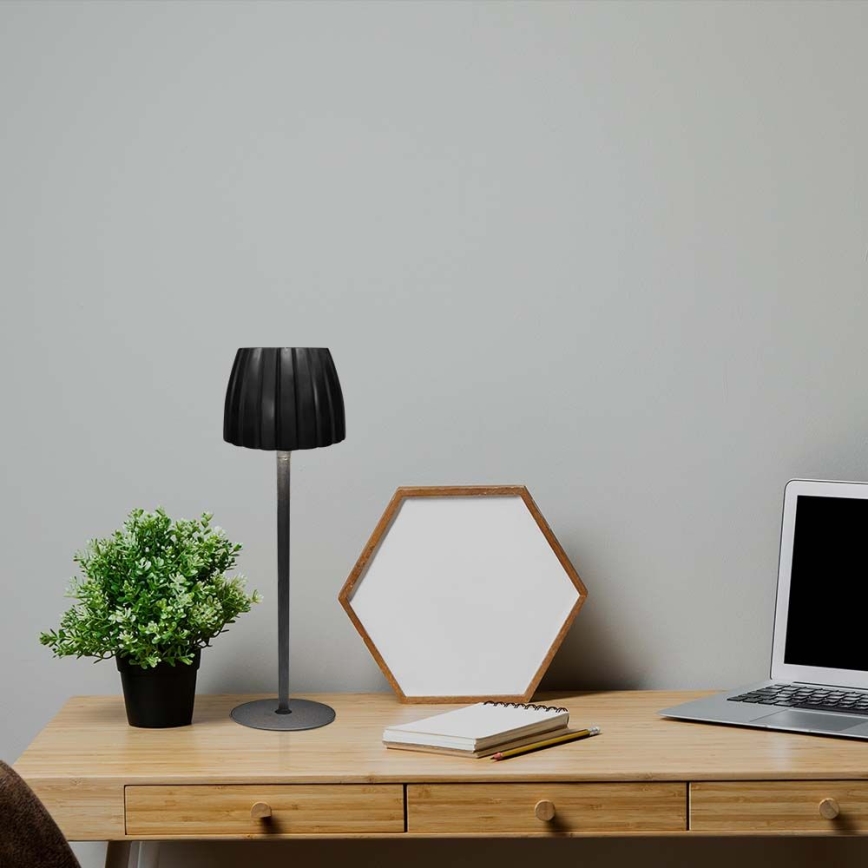 LED Candeeiro de mesa tácil recarregável com regulação LED/2,7W/5V 3000/4000/6000K 1800 mAh preto