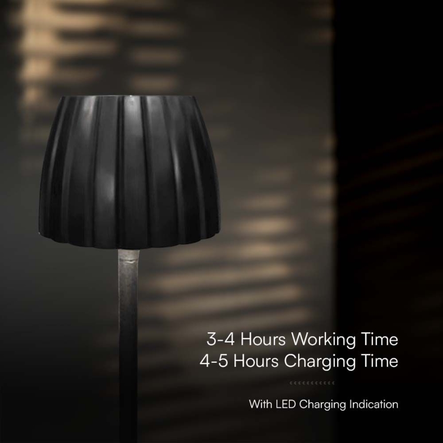 LED Candeeiro de mesa tácil recarregável com regulação LED/2,7W/5V 3000/4000/6000K 1800 mAh preto