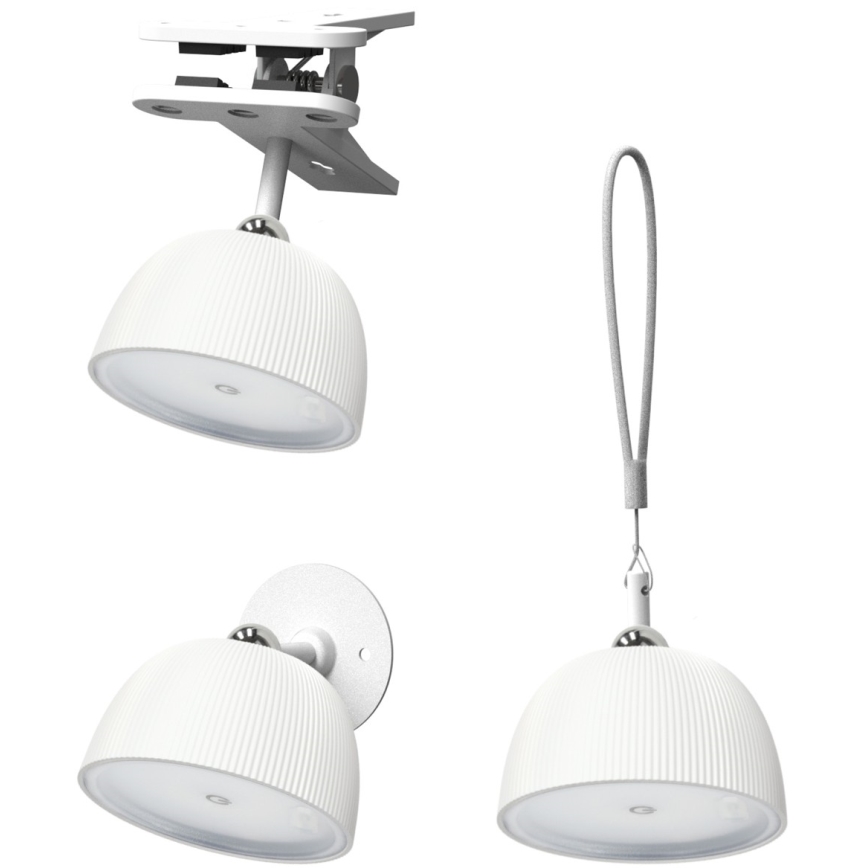 LED Candeeiro de mesa recarregável com regulação 4em1 LED/3,5W/5V 3000/4000/6500K IP54 1800 mAh branco