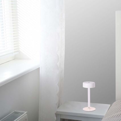 LED Candeeiro de mesa tácil recarregável com regulação LED/3W/5V 3000-6000K 2400 mAh branco