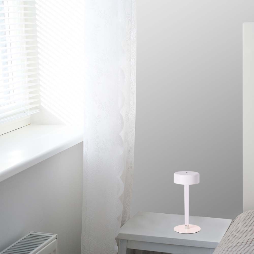 LED Candeeiro de mesa tácil recarregável com regulação LED/3W/5V 3000-6000K 2400 mAh branco