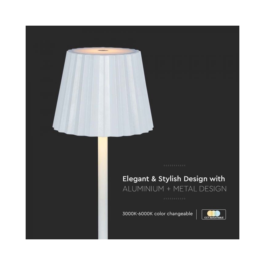 LED Candeeiro de mesa tácil recarregável com regulação LED/4W/5V 3000-6000K 1800 mAh branco
