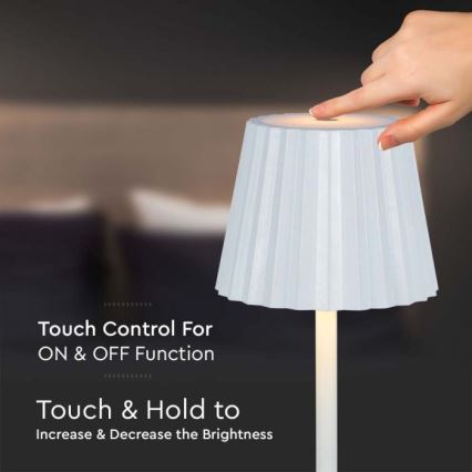 LED Candeeiro de mesa tácil recarregável com regulação LED/4W/5V 3000-6000K 1800 mAh branco