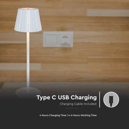 LED Candeeiro de mesa tácil recarregável com regulação LED/4W/5V 3000-6000K 1800 mAh branco