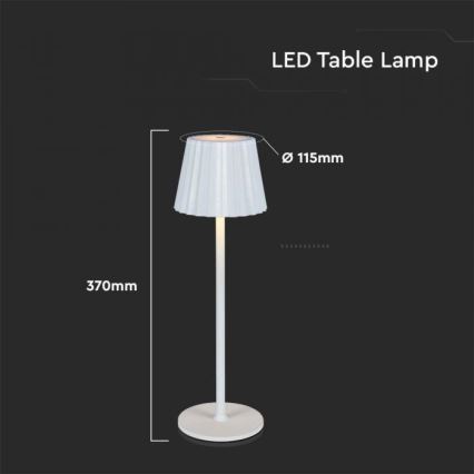 LED Candeeiro de mesa tácil recarregável com regulação LED/4W/5V 3000-6000K 1800 mAh branco
